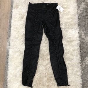 Blank NYC  Black Easy Street Lace Up Skinny Jeans